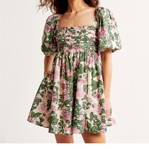 A&F Emerson Poplin Puff Sleeve Mini Dress